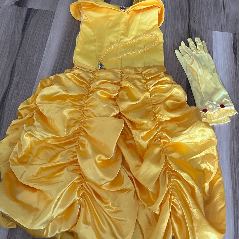 Romy Collection Belle Princess Costume Dress Girls Suze 110 Yellow Satin Gown
